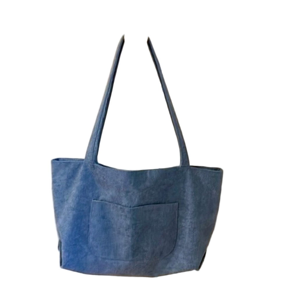 Corduroy Bag NEW ! Interior Pocket Shoulder Straps in Clay Blue